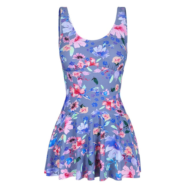 Julysand Women's One-Piece Swimsuit Lady Flower Skirt BathingSuit Sexy BackLess High-end Woman Swimwear