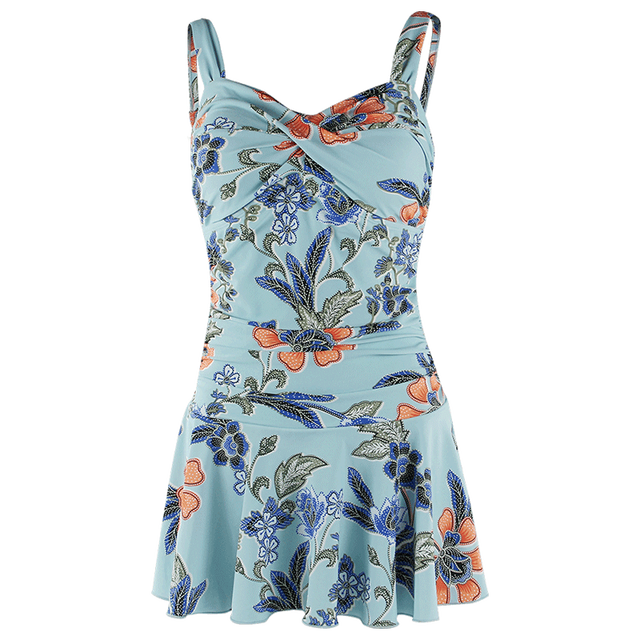 Julysand Women's One-Piece Swimsuit Lady Flower Skirt BathingSuit Sexy BackLess High-end Woman Swimwear