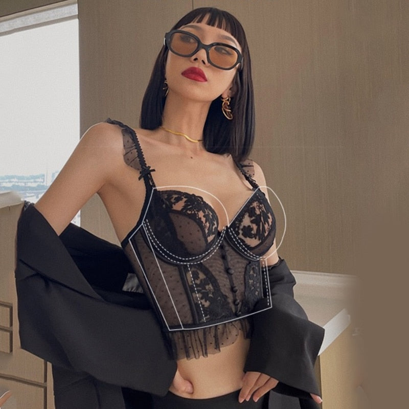 Sexy Lingerie for Women Underwear Set Lace Embroidery Brassiere Women's Lingerie Set Push Up Thin Bralette Deep V Bra and Panty