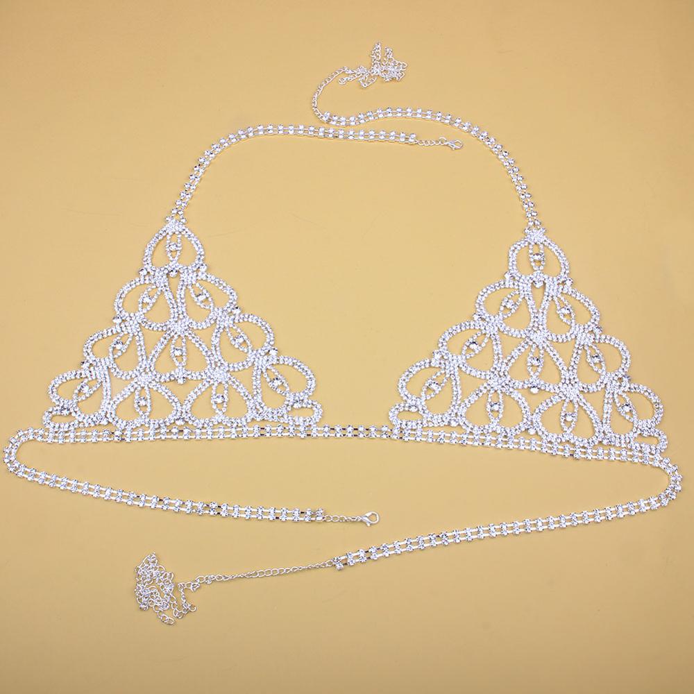 Sparkling Crystal Rhinestone Body Jewelry Bra and Thong Lingerie Bling Set