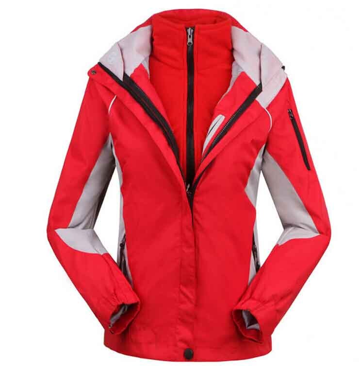 THE ARCTIC LIGHT Women's Skiing Jackets+Fleece Jacket Lady Outdoor Sports Coat Suit Warm Waterproof 2 in 1 Female Ski Wear Coat