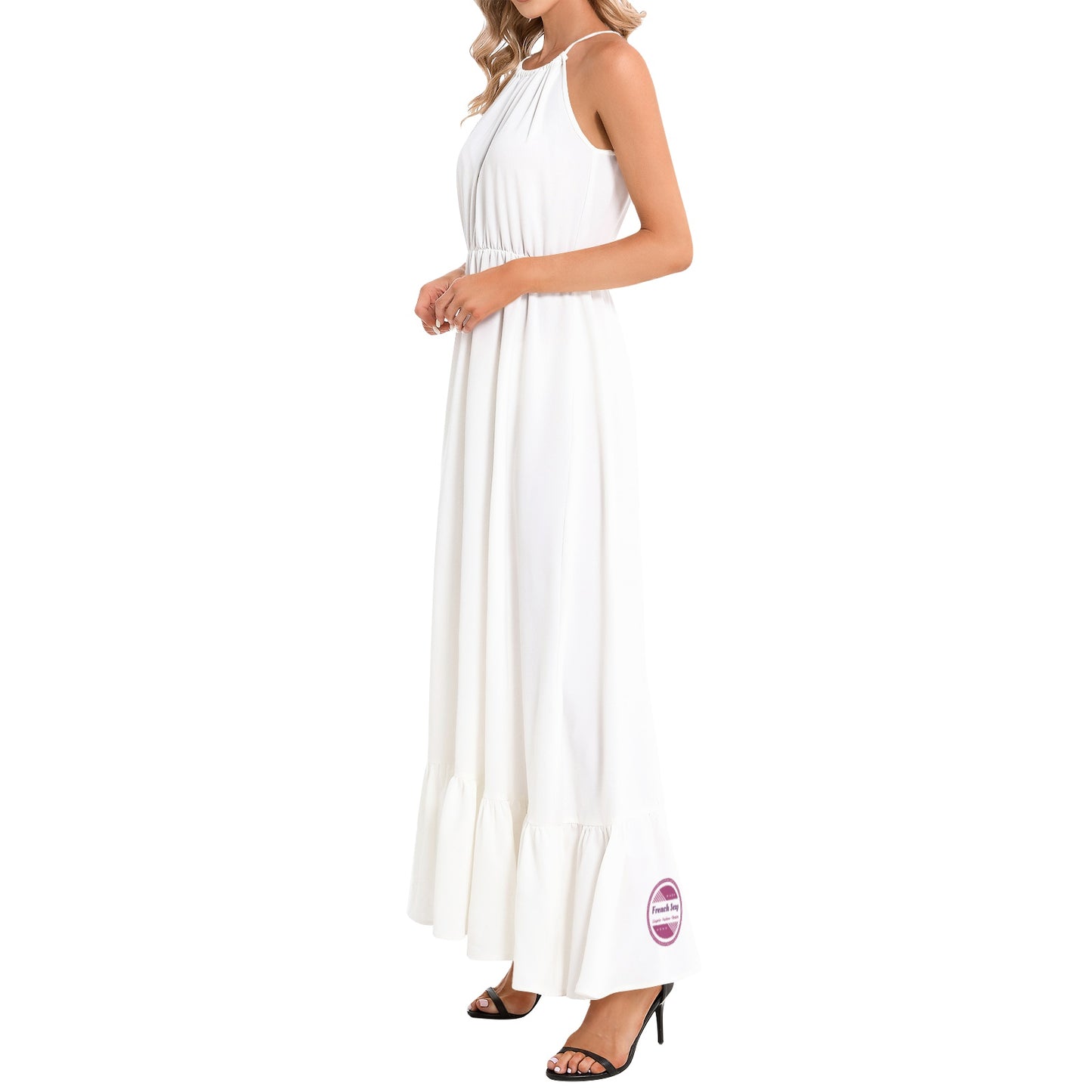 Ruffle Hem Halter Neck Maxi Dress - French Sexy Label