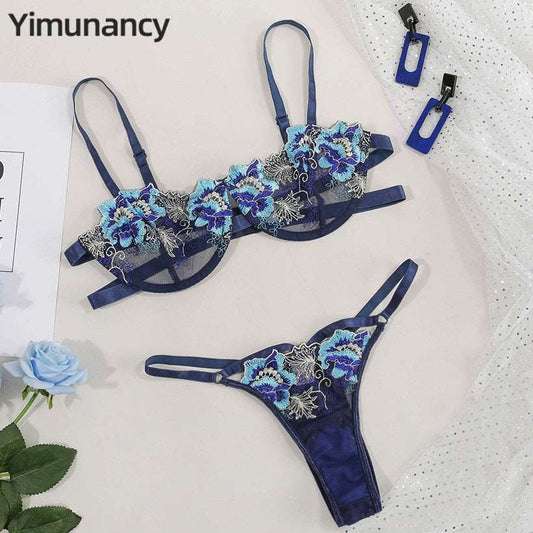 2-Piece Embroidery Lace Sexy Lingerie Set