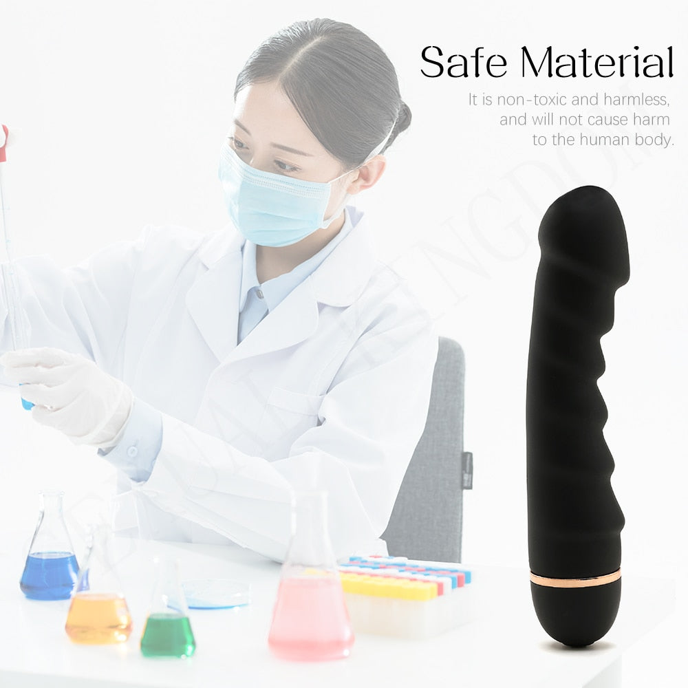 Vibrator Soft Silicone Dildo 20 Modes - Strong Motor - G-spot Clitoral Stimulator