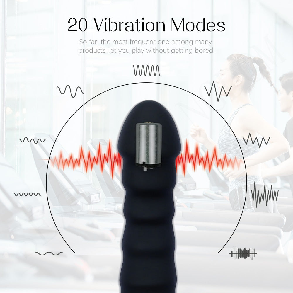 Vibrator Soft Silicone Dildo 20 Modes - Strong Motor - G-spot Clitoral Stimulator