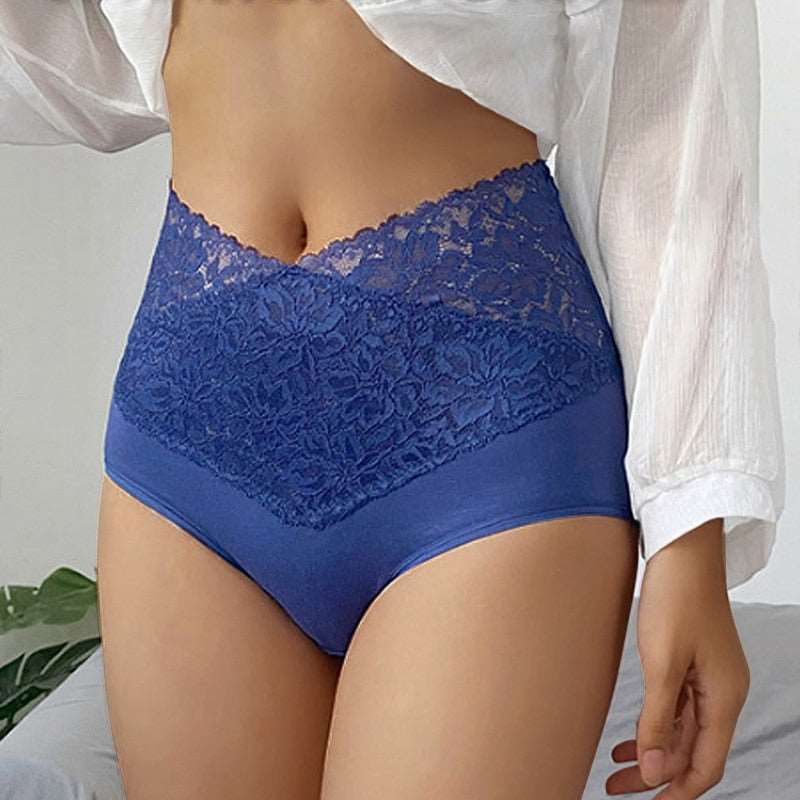 2022 High Waist Cotton Women&#39;s Panties Comfortable Tummy Briefs Sexy Female Underwear Antibacterial French Seamless Lace Panties