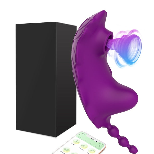 APP Bluetooth Wearable Vibrator 9 Modes Sucking Vibrating Clit G Spot Stimulator