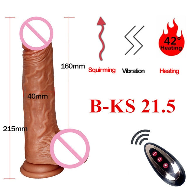 Automatic Telescopic Heating Big Dildo Vibrator Suction Cup Realistic Huge Penis Anal Sex Toys for Women Men Adults Masturbator