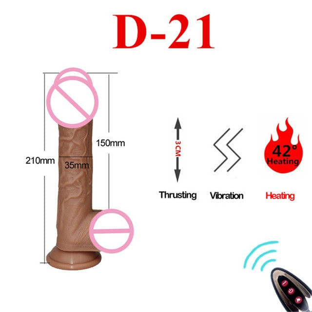 Automatic Telescopic Heating Big Dildo Vibrator Suction Cup Realistic Huge Penis Anal Sex Toys for Women Men Adults Masturbator