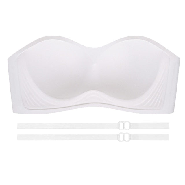 Bandeau Bra Tube Top Strapless Brassiere Seamless Bralette Women Wedding Bras  Push Up Invisible Underwear Wireless Lingerie