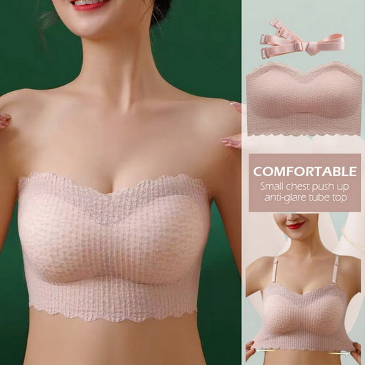 Comfortable Wireless Strapless Bras For Women Bralette Seamless Lace Push Up Bra Lingerie Sexy Backless Invisible Bras