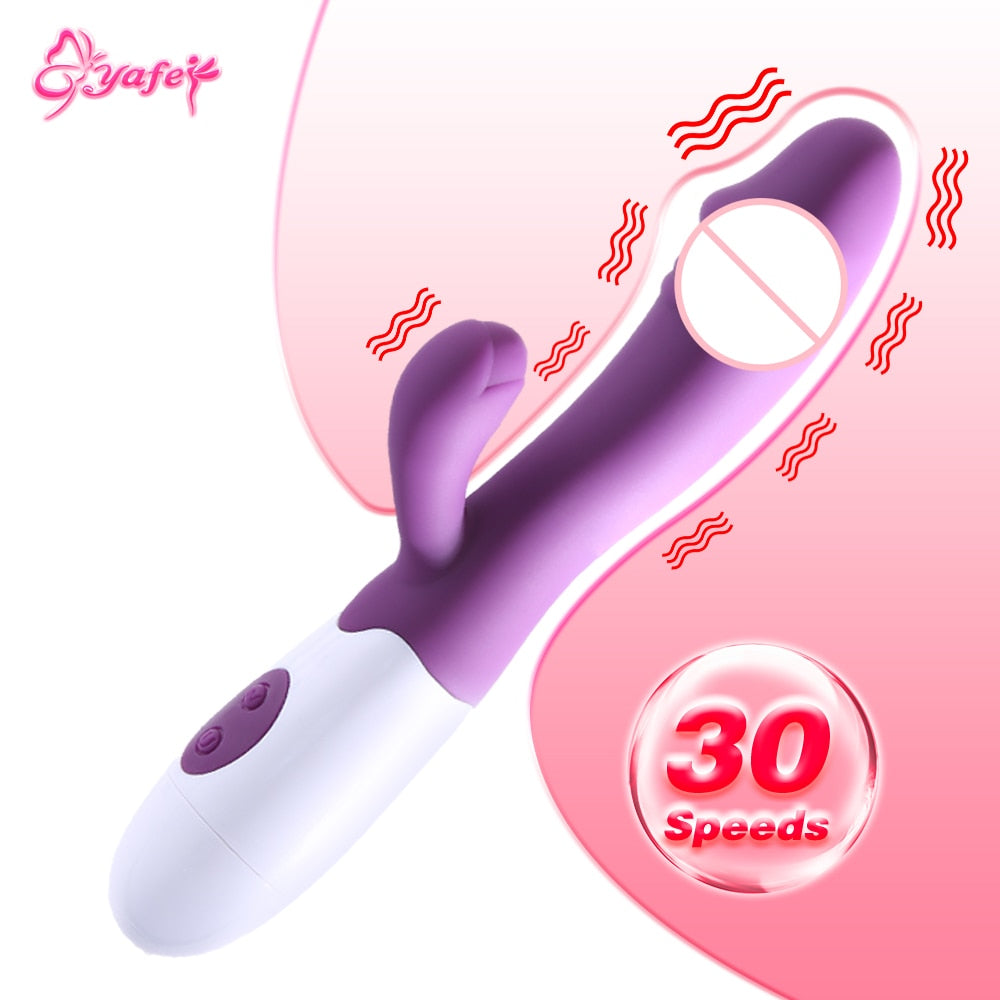 Dildo G-Spot Rabbit Vibrators for Women Vaginal Clitoral Massager 30 Speeds Female Masturbator Adults Erotic Sex Toys for Women