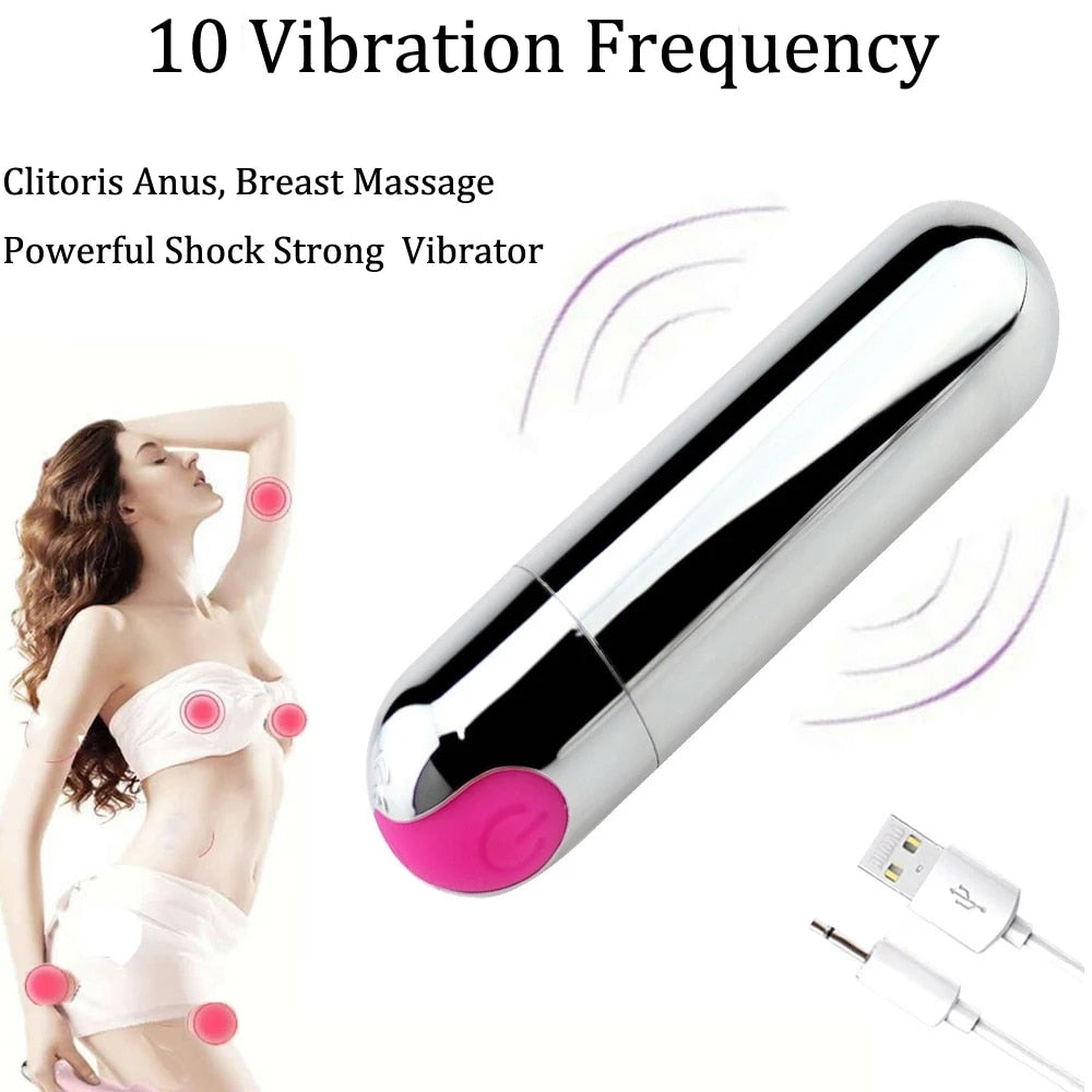 G-Spot Bullet Vibrators for Women USB Charge Small Sex Toys Powerful Bullets Vibrator Clitoral Stimulator Portable Mini Massager