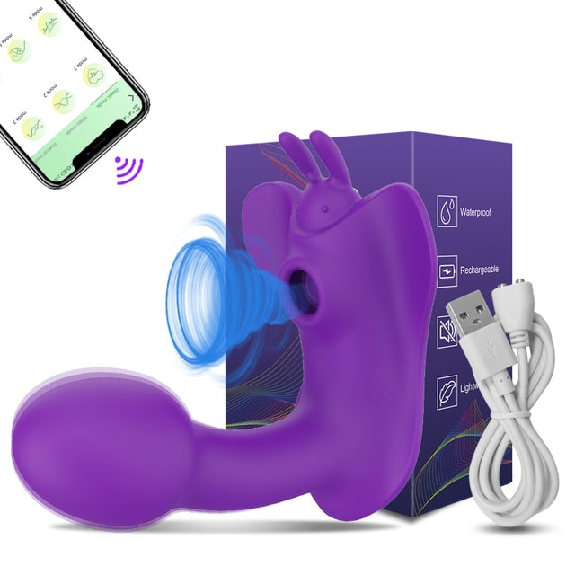 G-Spot Sucking Dildo Vibrator With Bluetooth App Control