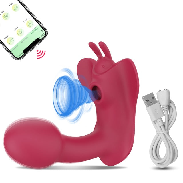 G-Spot Sucking Dildo Vibrator With Bluetooth App Control