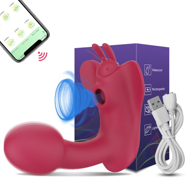 G-Spot Sucking Dildo Vibrator With Bluetooth App Control