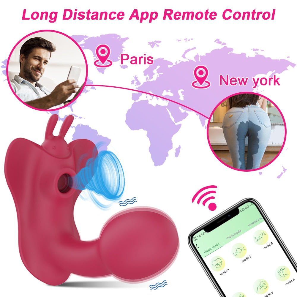 G-Spot Sucking Dildo Vibrator With Bluetooth App Control