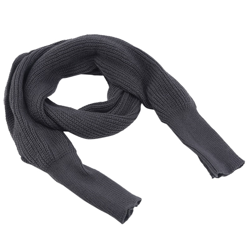  European Style Winter Women Long Scarf With Sleeves Wool Knitted Scarves For Women Thick Warm Casual Shawl High Quality