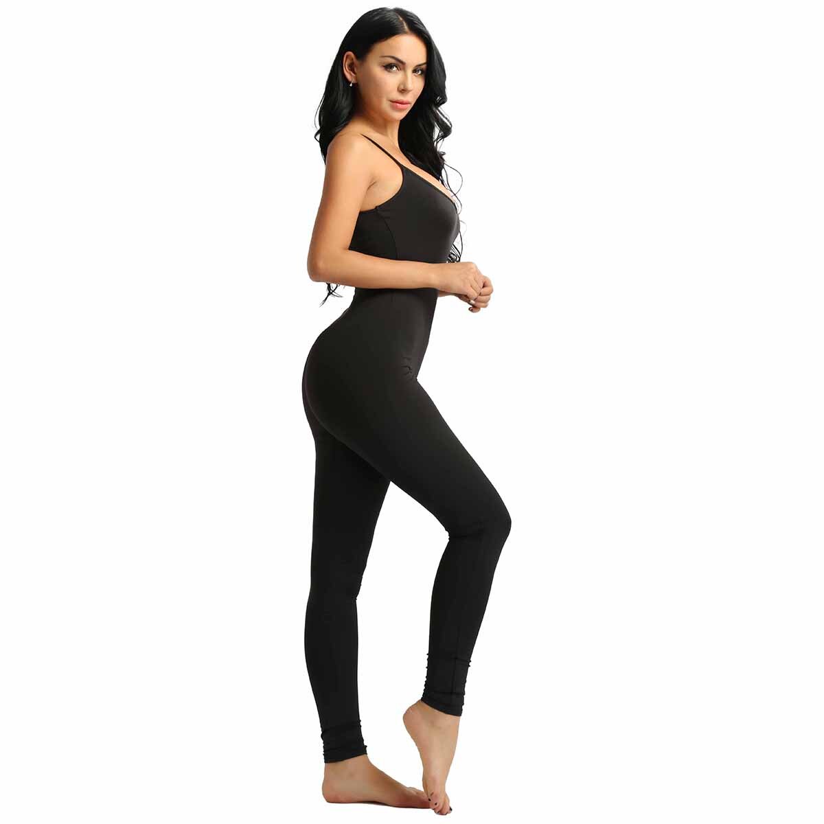 Women Sleeveless Spaghetti Straps Stretchy Ballet Leotard Yoga Unitard Gymnastics Leotard Sports Dance Bodysuit Jumpsuit