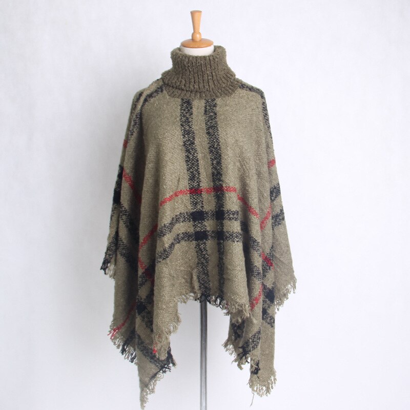 New Designer Ponchos Beach Shawl - Elegant Fringe Tassel Shawls - Classic Plaid Shawl - Autumn Winter Ponchos Capes 2023