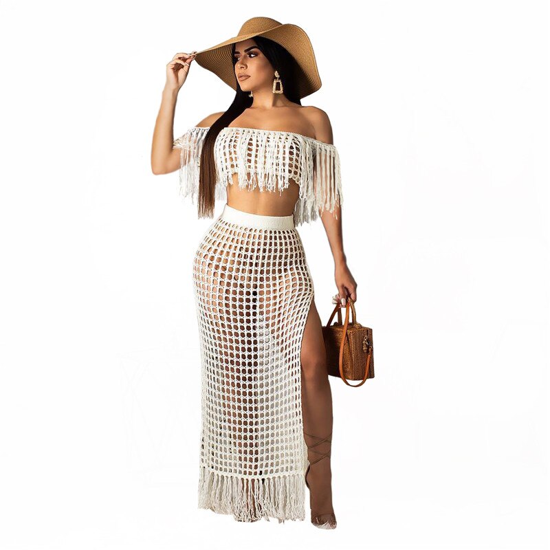 Summer Crochet Bikini Beach Outfits Two Piece Sexy Women