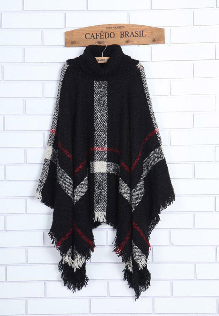 New Designer Ponchos Beach Shawl - Elegant Fringe Tassel Shawls - Classic Plaid Shawl - Autumn Winter Ponchos Capes 2023