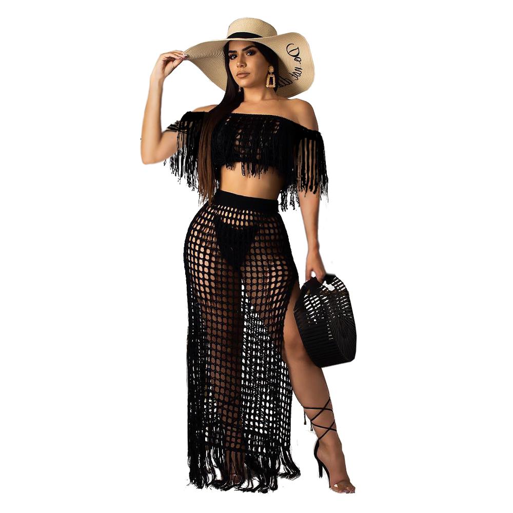 Summer Crochet Bikini Beach Outfits Two Piece Sexy Women