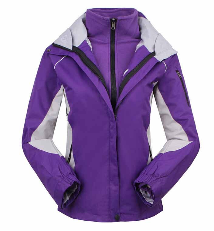 THE ARCTIC LIGHT Women's Skiing Jackets+Fleece Jacket Lady Outdoor Sports Coat Suit Warm Waterproof 2 in 1 Female Ski Wear Coat