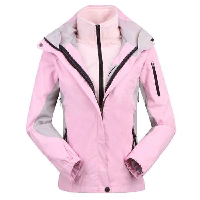 THE ARCTIC LIGHT Women's Skiing Jackets+Fleece Jacket Lady Outdoor Sports Coat Suit Warm Waterproof 2 in 1 Female Ski Wear Coat