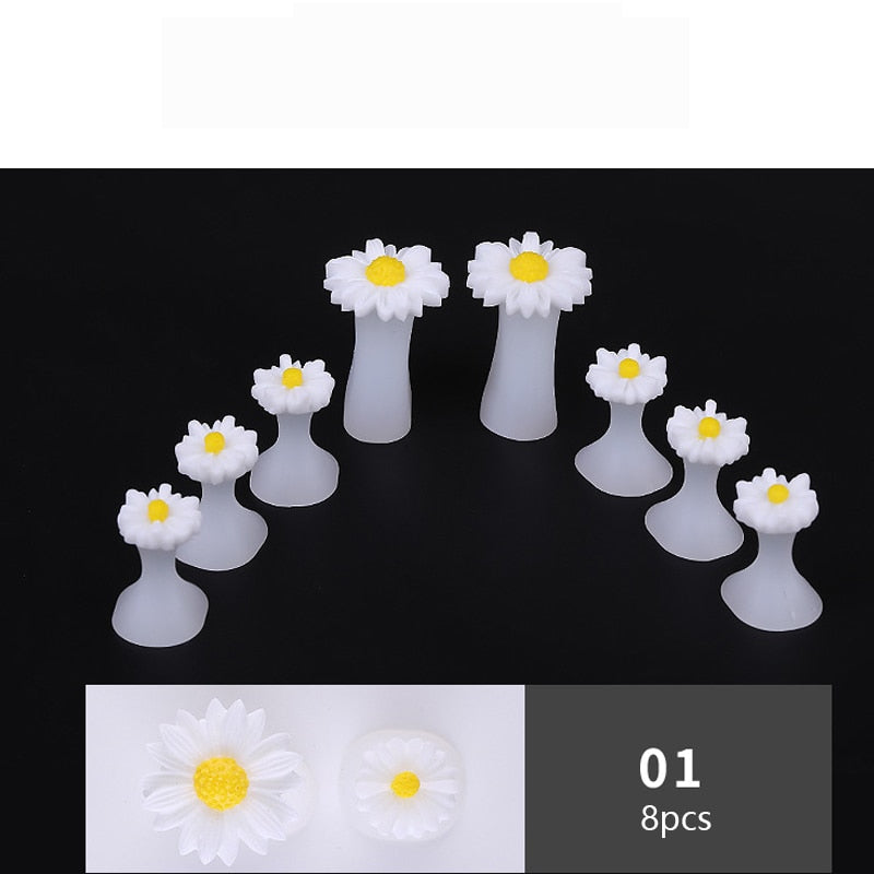 New product 8Pcs/Pack Silicone Toe Separator Daisy Flowers Designs Toe Spacers Manicure Tools Soft Nail Splitter Device