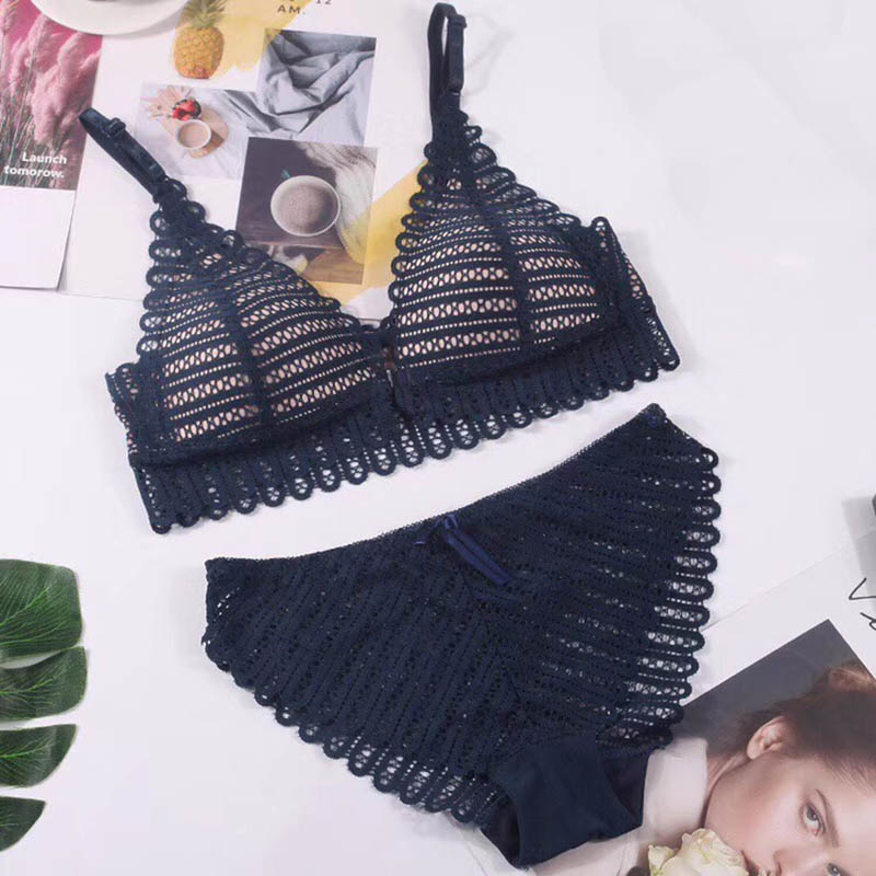 CINOON French Lace Front Closure Bra And Panties Set Women Sexy Lingerie Set Push Up Bralette Embroidery Underwear Brassiere