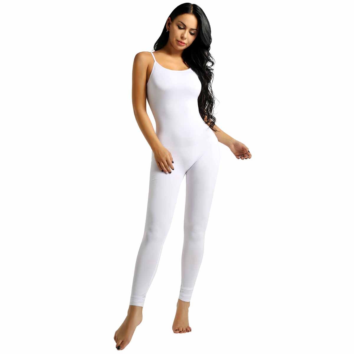 Women Sleeveless Spaghetti Straps Stretchy Ballet Leotard Yoga Unitard Gymnastics Leotard Sports Dance Bodysuit Jumpsuit