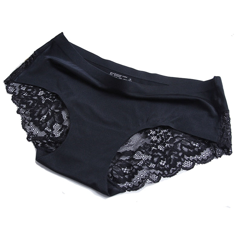 Sexy Women’s Lace Inset Seamless Breathable Cotton Underwear