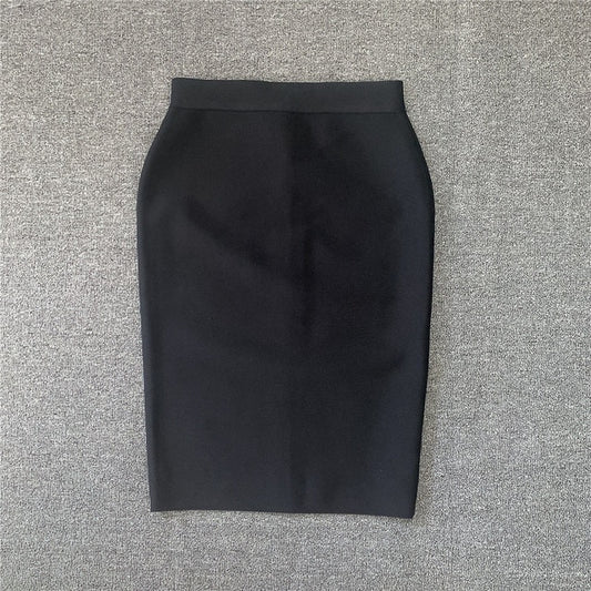 High Quality Women New Rayon Bandgae Skirt Elegant Pencil Skirt Celebrity Sexy Club Party Wear Vintage Vestios