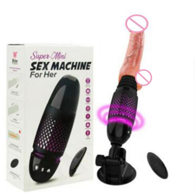 Self-heating Vibrator Retractable Dildo Suction Cup Penis Remote Control Sex Machine