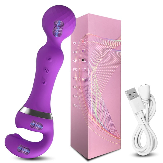 Experience Ultimate Pleasure with Our 2-in-1 AV Vibrator - 20 Modes, USB Recharge, G Spot Massager - For Women