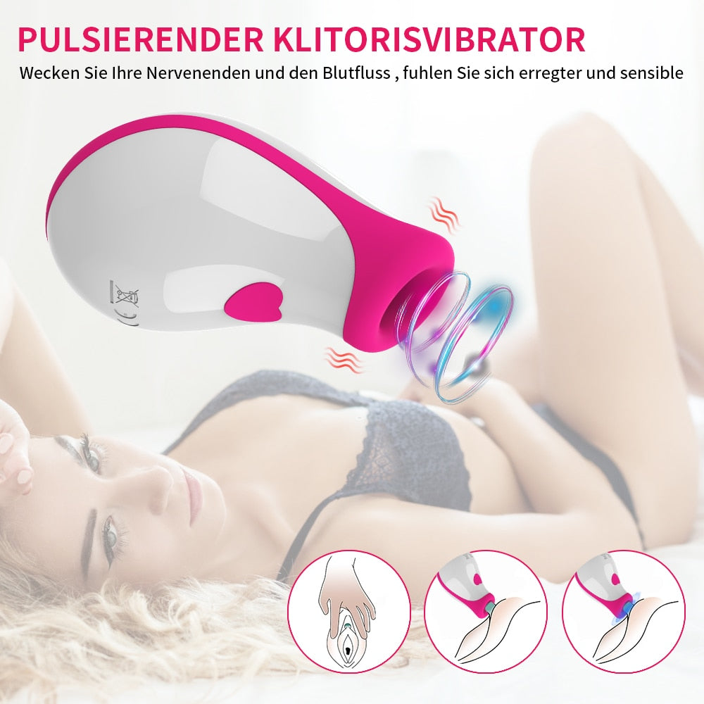 Powerful Clit Sucker Vibrator Tongue Vibrating Nipple Sucking Blowjob Clitoris Stimulator Etotic Sex Toys for Women Masturbator