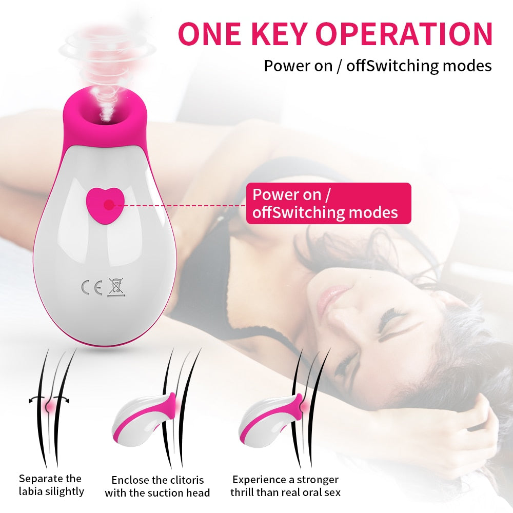 Powerful Clit Sucker Vibrator Tongue Vibrating Nipple Sucking Blowjob Clitoris Stimulator Etotic Sex Toys for Women Masturbator