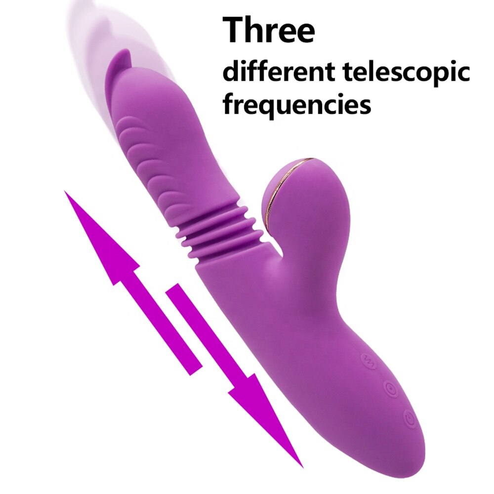 Use Your Tongue Vibrating Rabbit with G Spot Stimulator, Heating and Telescopic Throb