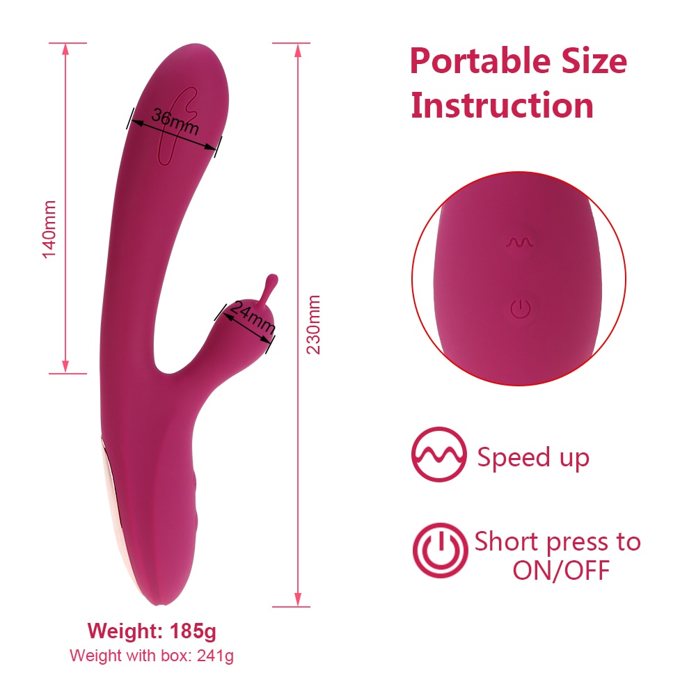 Use Your Tongue Vibrating Rabbit with G Spot Stimulator - Heating & Telescopic Throb
