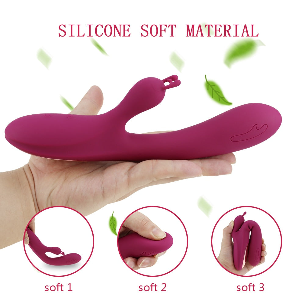Use Your Tongue Vibrating Rabbit with G Spot Stimulator - Heating & Telescopic Throb