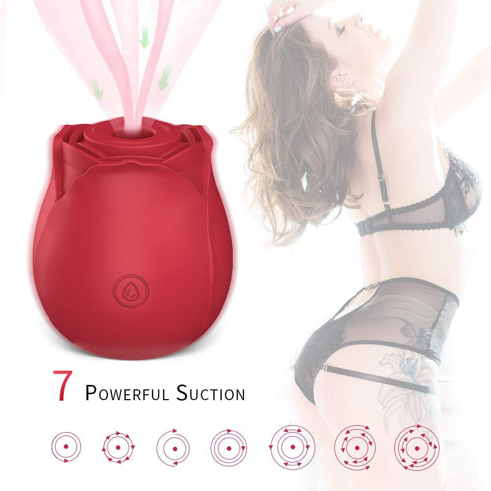 Rose Shape Vagina Sucking Vibrator Intimate Good Nipple Sucker Oral Licking Clitoris Stimulation Powerful Sex Toys for Women