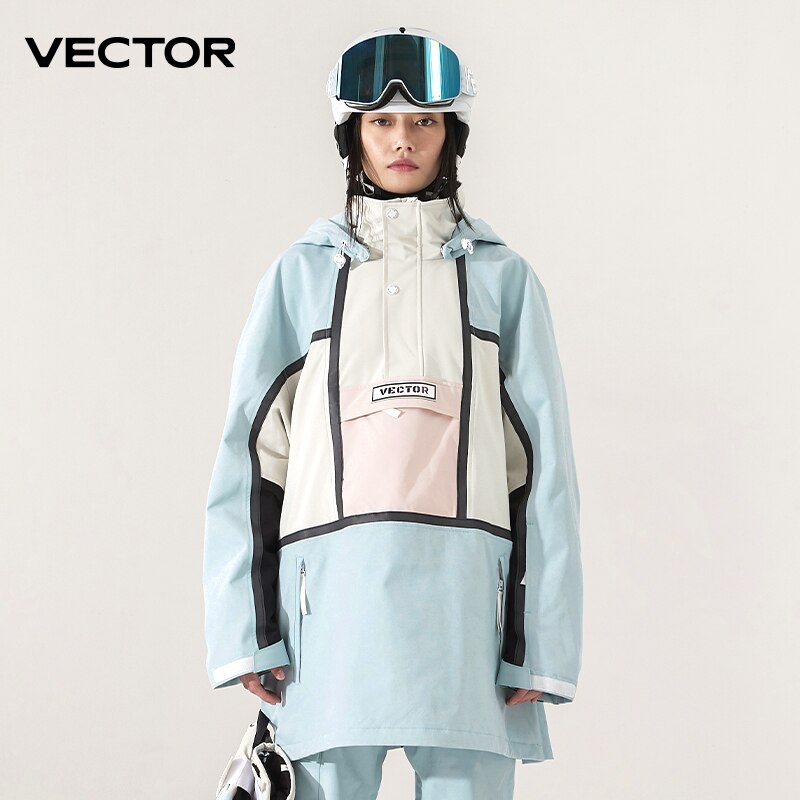 VECTOR Ski Wear Women's Hooded Sweater Reflective Trend Ski Wear Thickened Warmth and Waterproof Ski Equipment Ski Suit Women