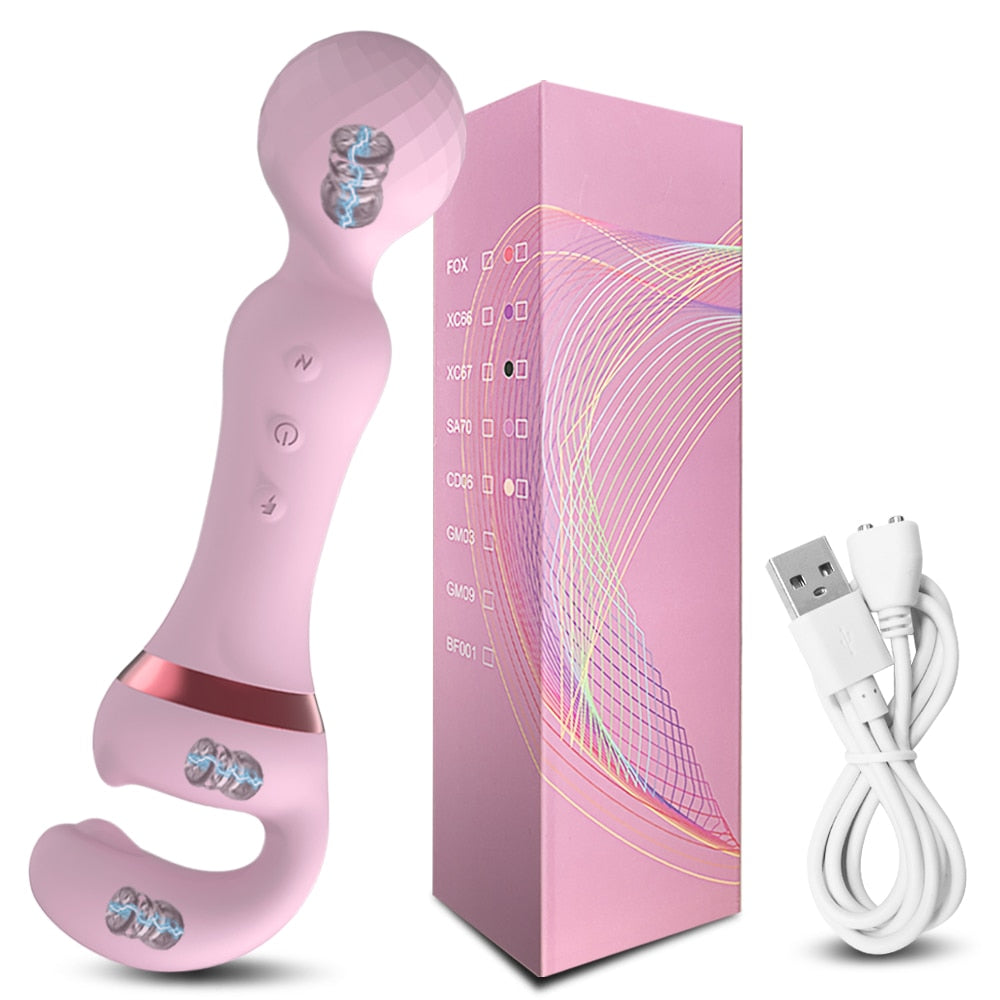 Experience Ultimate Pleasure with Our 2-in-1 AV Vibrator - 20 Modes, USB Recharge, G Spot Massager - For Women