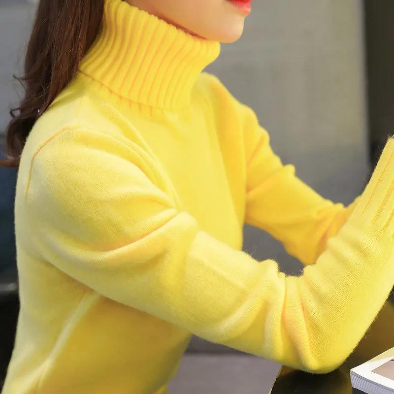 Women's Turtleneck Sweater Pure Color Loose 2022 New Trending SweaterAutumn Winter Pullover Korean Fashion Ladies Top Knitwear