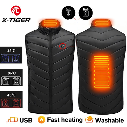 X-TIGER Heated Vest Winter Smart 2/9 Places Keep Warm Heated Jacket Men Women Usb Heated Jacket Heating Vest Thermal Clothing