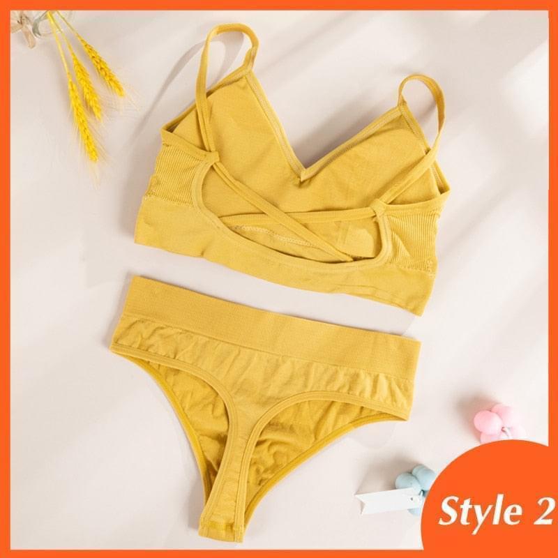 2PCS Bra and Panty Set - Comfortable Wire-Free Lingerie