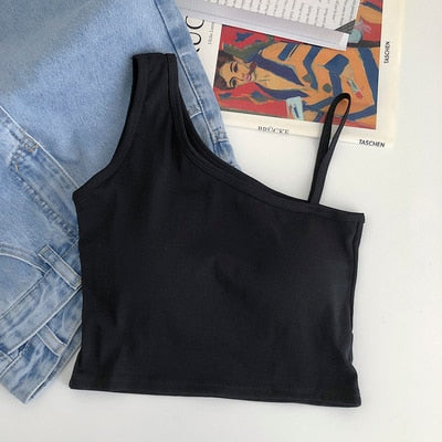 Knitted Binder Chest Woman Tank Tops Spaghetti Strap Corset Crop Camis With Built in Bras Korean Fashion Woman Tanks Camisole