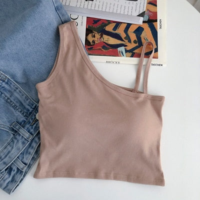 Knitted Binder Chest Woman Tank Tops Spaghetti Strap Corset Crop Camis With Built in Bras Korean Fashion Woman Tanks Camisole