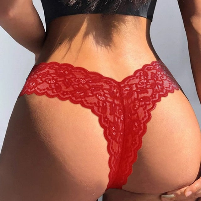Sexy Lace Thong Womens Panties Seamless T Panty Mesh Underpant Floral G-String Ladies Lingerie Women Transparent Erotic Panties